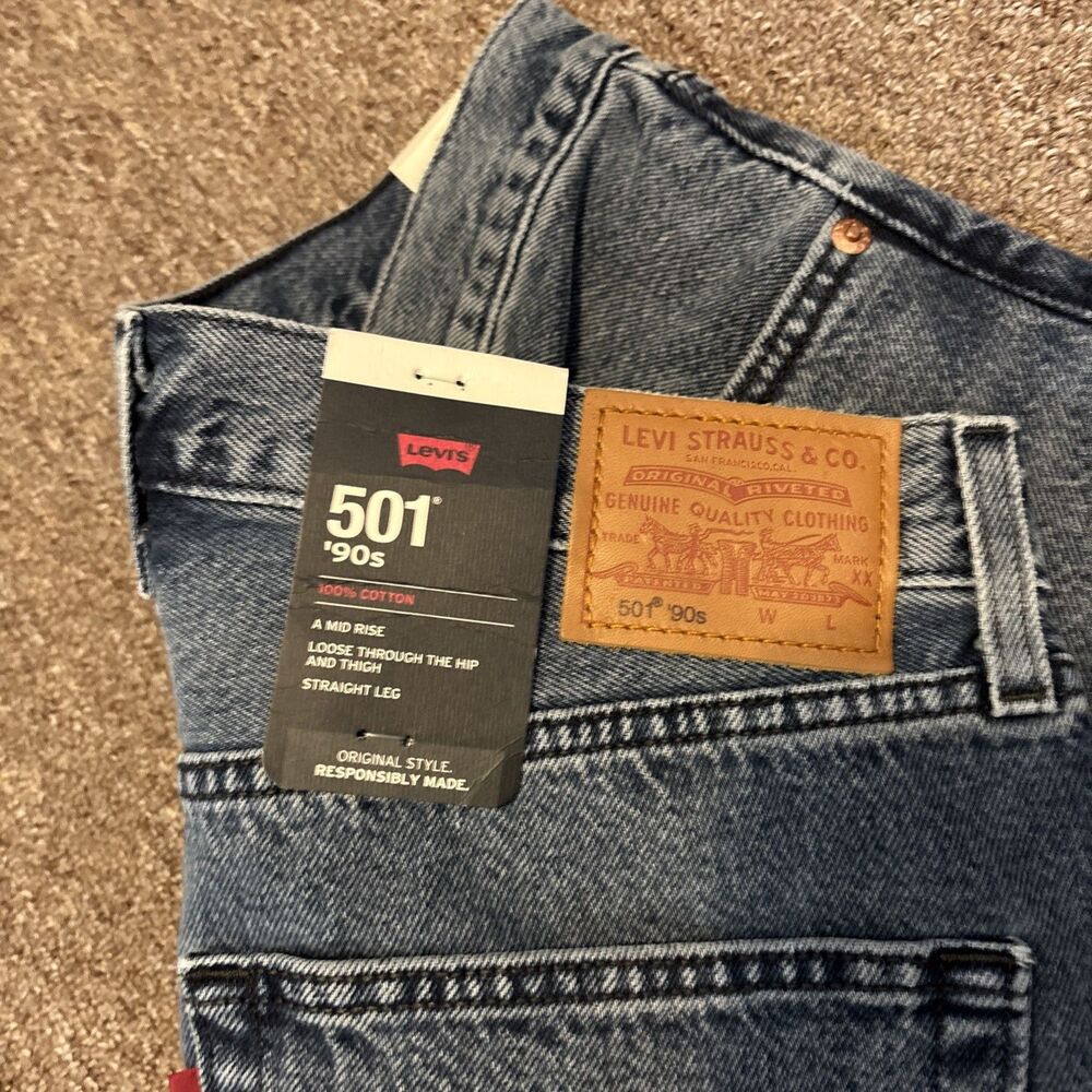 Levi's 501 '90s Straight Leg Jeans - Blue Denim